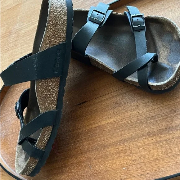Birkenstock Mayari Black Leather Strap Size 38 - Picture 7 of 9